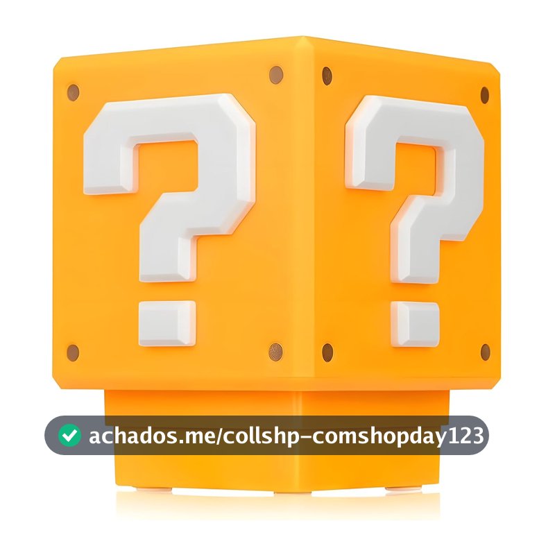 Luminária de Mesa Quarto Som ao Toque Carregável Bloco Gamer Temática de Jogos Carregável Cubo