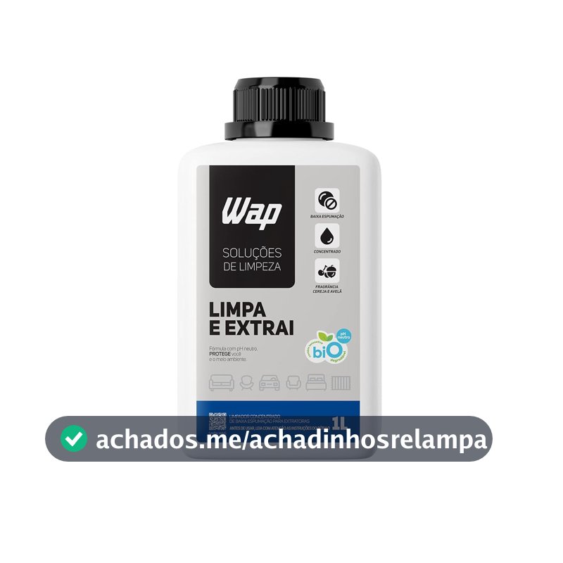 Detergente Limpador para Extratoras Concentrado WAP Limpa e Extrai, com Fragrância e sem Espuma, 1 Litro