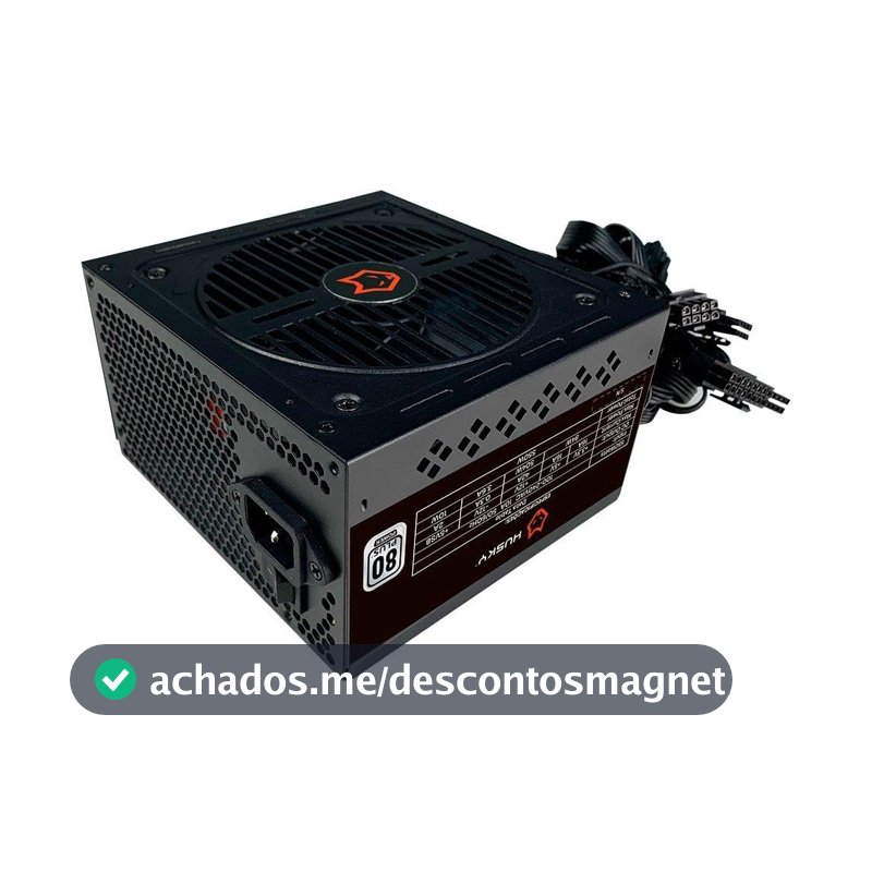 Fonte Husky Sledger 550W, 80 Plus White, PFC ativo, Bivolt - HFN550PT