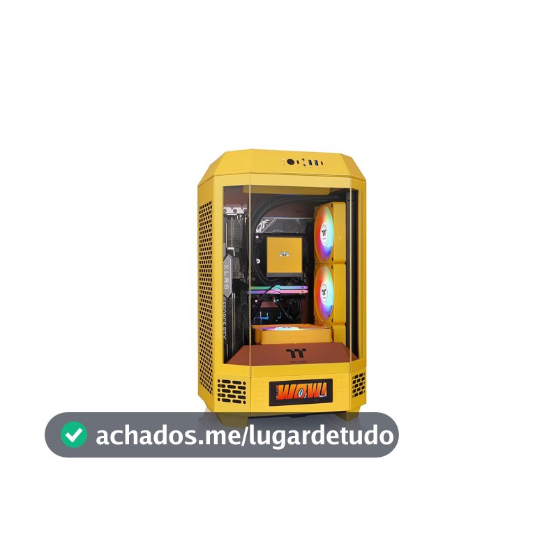 Thermaltake Torre Mini Torre 250 mITX; Ventoinhas CT de 2 x 120 mm incluídas; Suporte de radiador de 360 mm; Folga GPU de 360 mm; Câmara Dupla; Caramelo de Manteiga; CA-1Z9-00SMWN-00