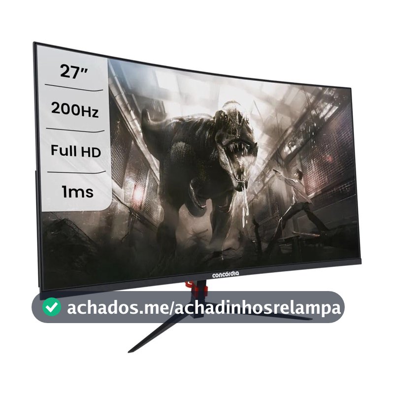 Monitor Gamer Concórdia CZ270F 27" Curvo 200Hz Full HD 1ms HDMI DP sRGB 100% FreeSync Premium