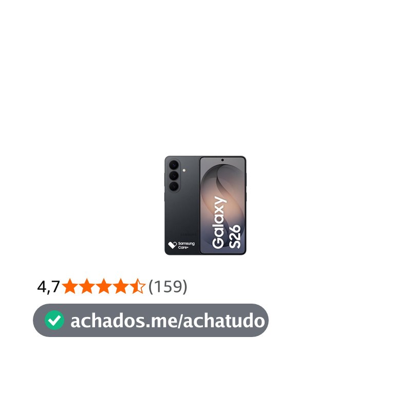 Celular Samsung Galaxy S26 5G, 256GB, 12GB RAM, Câmera Tripla de 50+12+10, Tela Grande de 6.3" - Preto