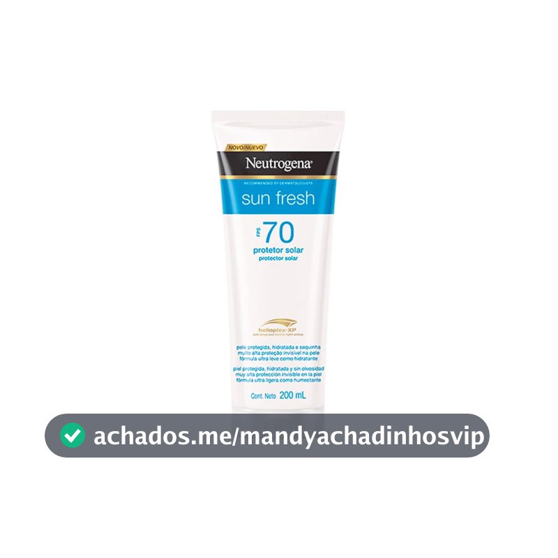 Protetor Solar Corporal em Loção Neutrogena Sun Fresh, FPS 70, 200ml
