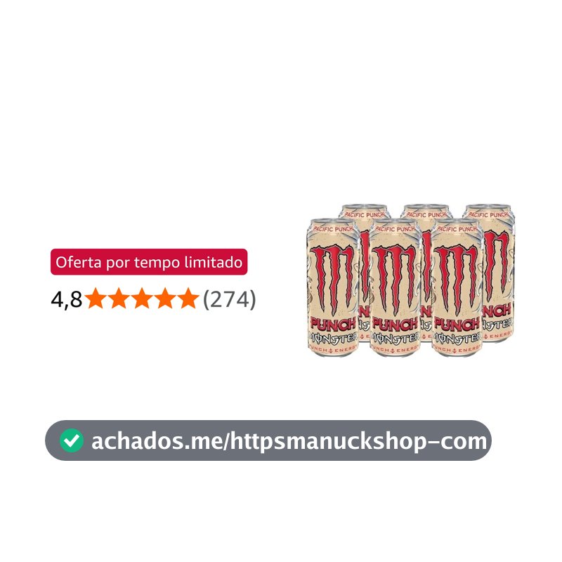Pack de Energético Monster Pacific Punch lata 473ml 6 unidades