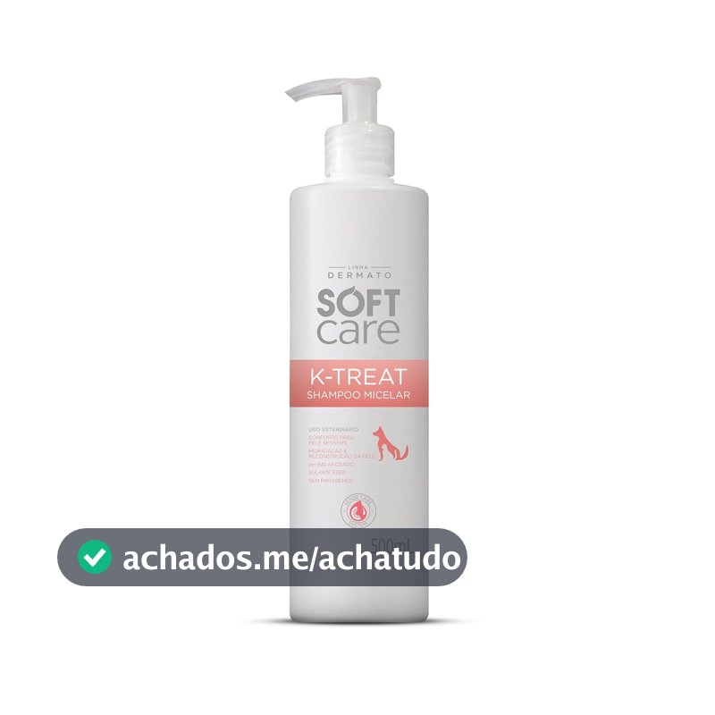 Soft Care K-Treat Shampoo Micelar 500ml Cães e Gatos Pet Society