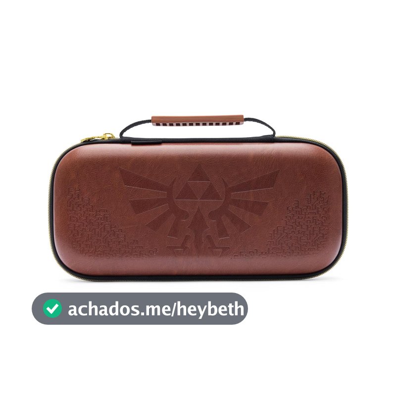 PowerA Case de Proteção para Nintendo Switch 2 - Hyrule Crest, Oficialmente licenciado, Estojo de proteção, Armazena até 10 cartões de jogo, Protetor de Tela acolchoado, Suporte integrado para jogar
