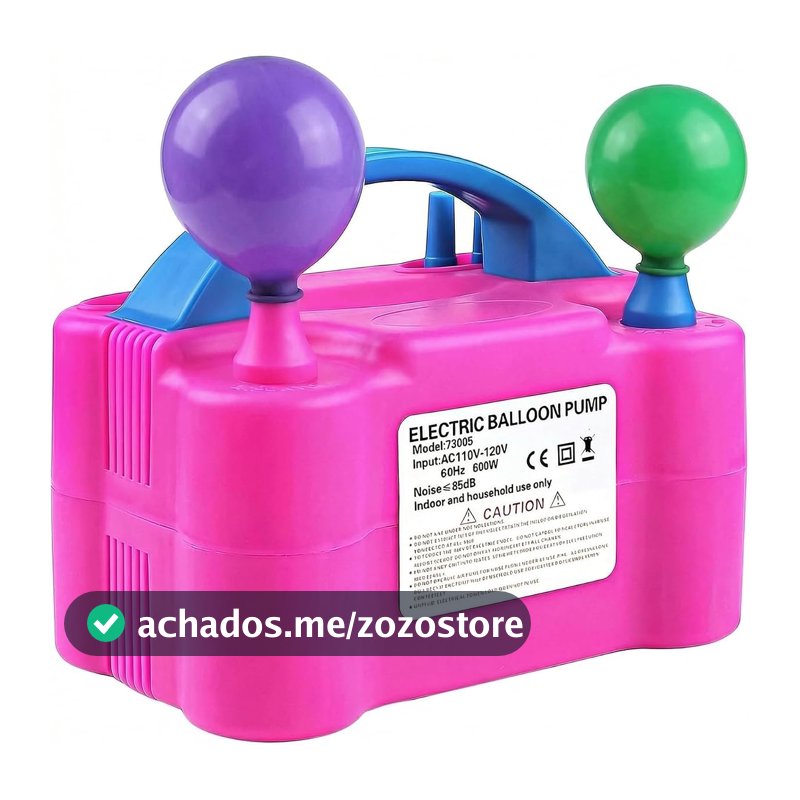 Inflador de Balões Elétrico, Bomba de Encher Balão Profissional Portátil 600W, Máquina de Encher Bexiga com Bico Duplo para Decoração de Festas, Arcos, Festas, Aniversários e Eventos