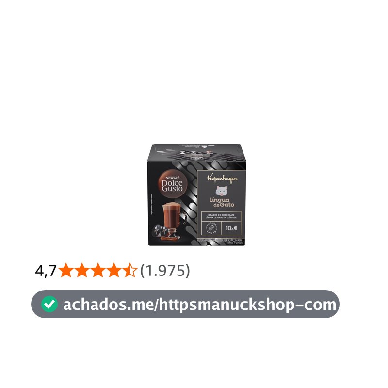 Achocolatado em Cápsula Nescafé Dolce Gusto Kopenhagen Língua de Gato 10 cápsulas
