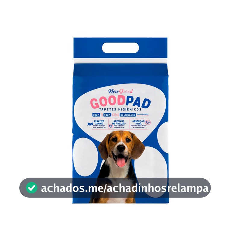 Tapete Higiênico para Cães Good Pad 80cmx60cm 30 Unidades