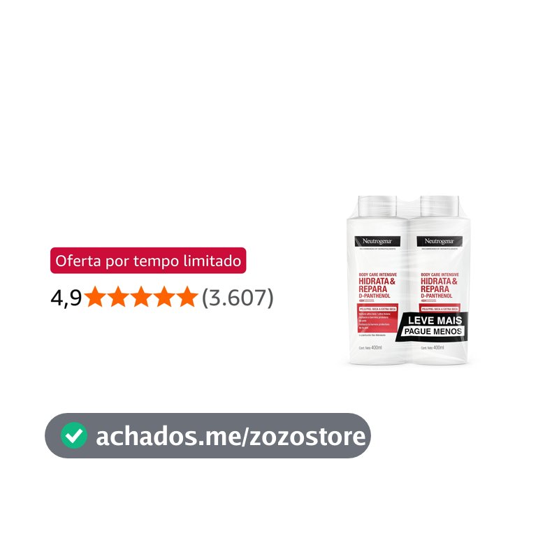 Creme Hidratante Neutrogena Hidrata&Repara, Kit 2 Unidades de 400ml