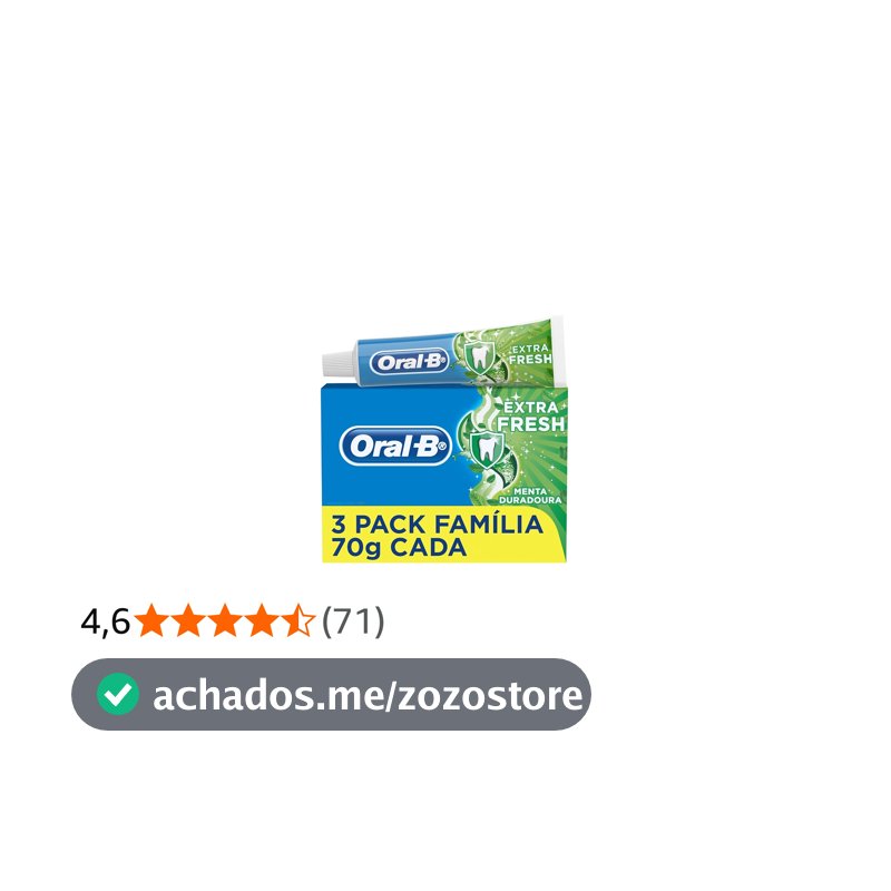 Oral-B Pasta de Dente Extra Fresh, 70g 3 Unidades