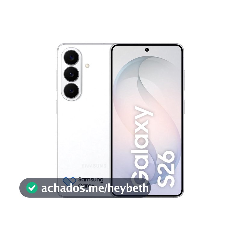 Celular Samsung Galaxy S26 5G, 256GB, 12GB RAM, Câmera Tripla de 50+12+10, Tela Grande de 6.3" - Branco