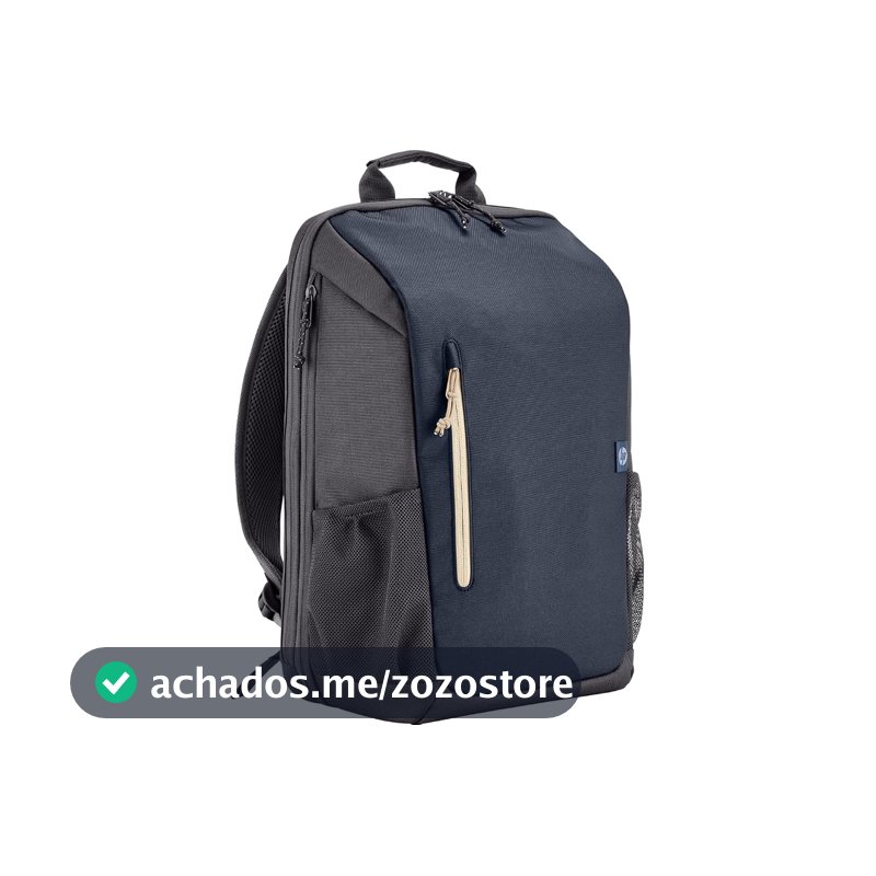 Mochila HP Travel - para Notebook de até 15,6 Polegadas, Multi-compartimentos, Expansível até 21L, com Alças Acolchoadas, Exterior Feito de Materiais Reciclados, Azul (6B8U7AA)