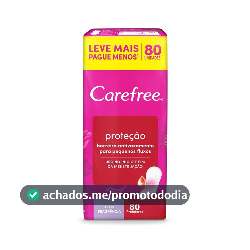 Protetor Diário Carefree, Com Fragrância, 80 Unidades