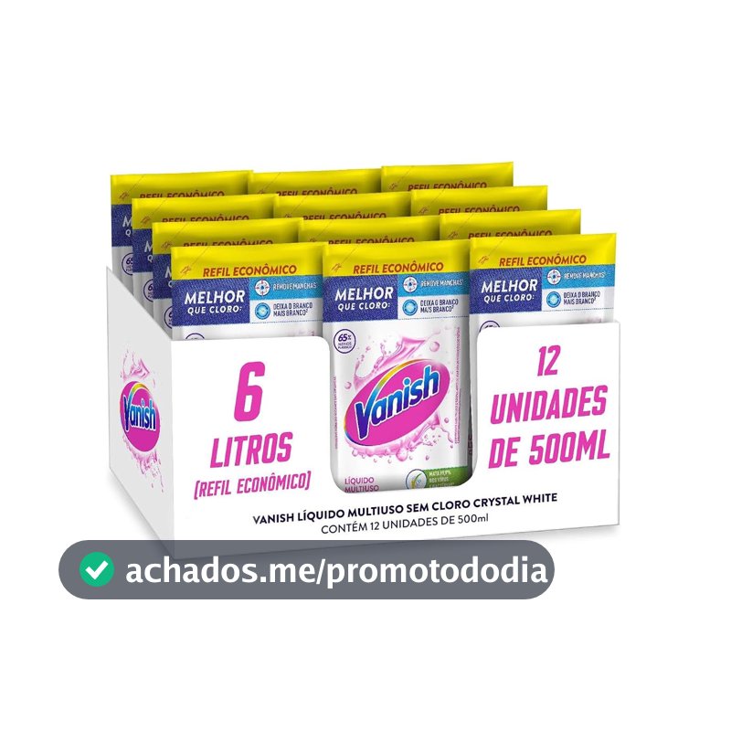 Tira-Manchas Líquido Vanish White, para Roupas Brancas, 6l