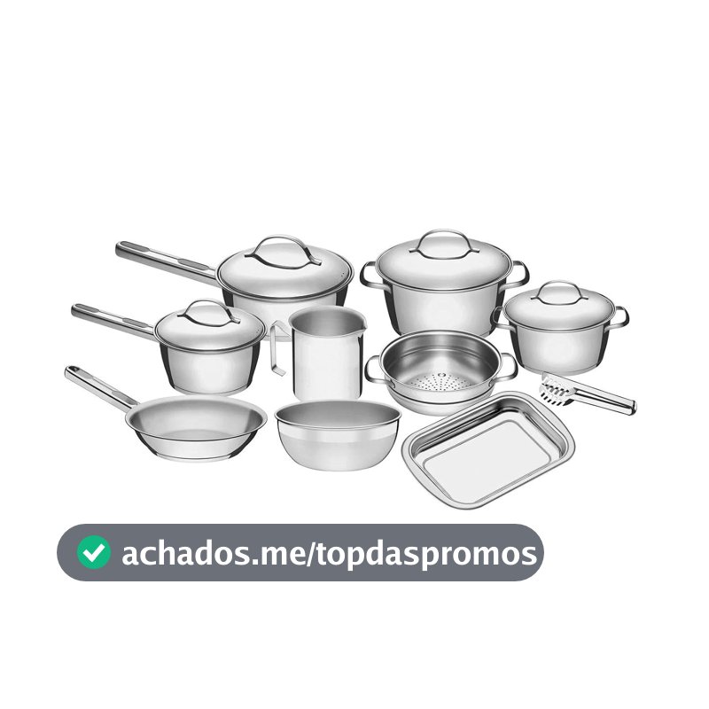 Conjunto de Panelas 10 Peças Allegra em Aço Inox - Tramontina