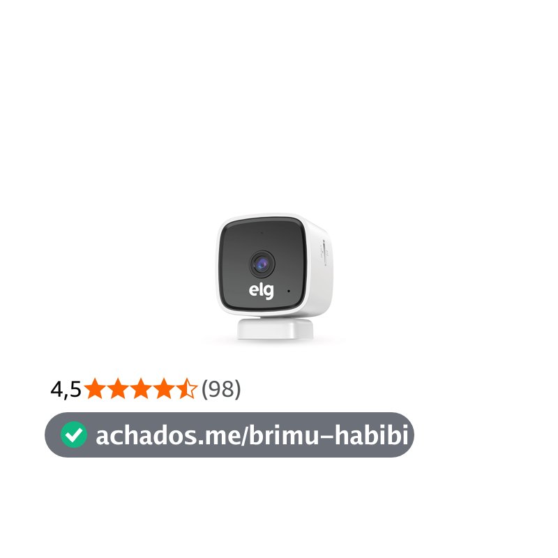 ELG, SHCI603, Câmera interna 1080P Full HD Inteligente Wi-Fi com Botão SOS, Áudio Bidirecional, Visão Noturna e Detecção de Movimentos, Branco