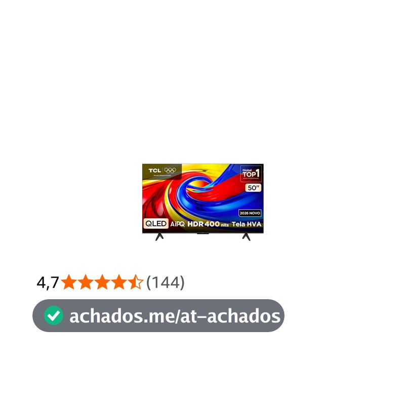 Smart TV TCL 50 Polegadas QLED 4K P7L WiFi Bluetooth Google TV HDR10+ 60 Hz AIPQ 50P7L