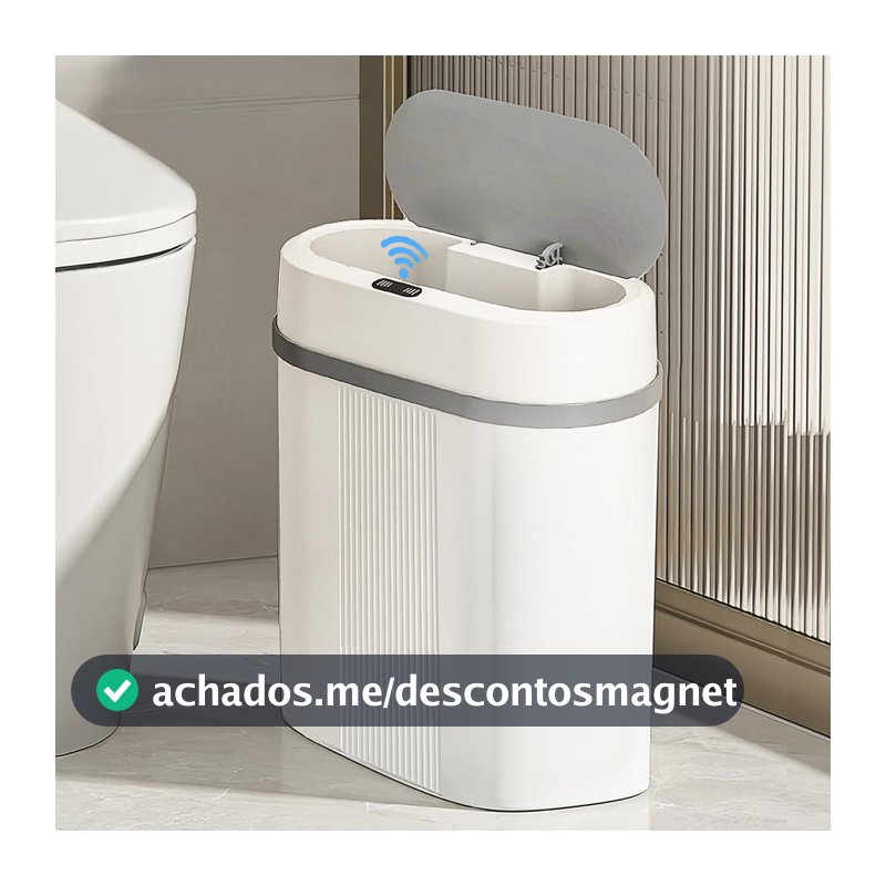 Lixeira 12 litros grande automática com sensor inteligente de aproximação para abrir e fechar