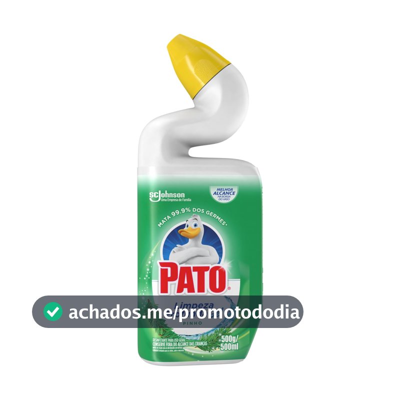 Pato Limpador Sanitário Gel Desinfetante, Pinho, Limpeza Profunda, 500ml