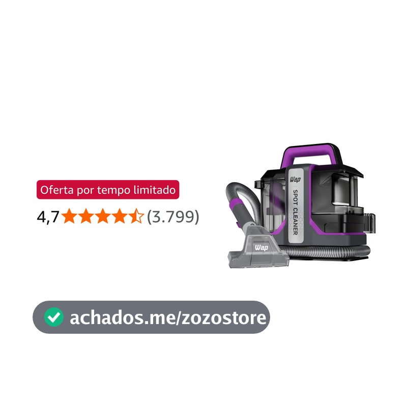 WAP Extratora Portátil Spot Cleaner W3, 3 em 1, Borrifa, Esfrega e Extrai, com Sistema de Autolimpeza, 1450W 127V