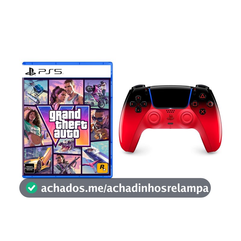 Bundle GTA VI PlayStation 5 + Controle sem fio PlayStation DualSense™ Techno Red