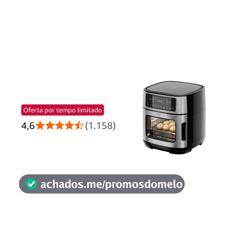 WAP Air Fryer Oven Digital WAOD1 12L, 10 Funções Programadas 127V