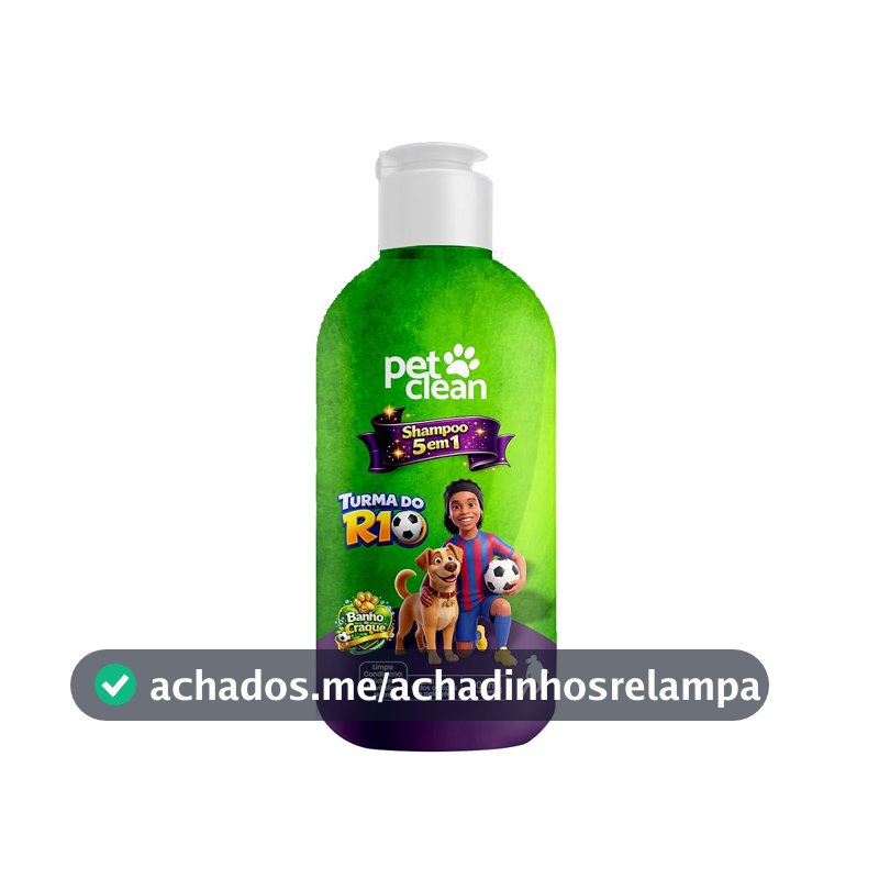 Shampoo para Cães e Gatos Pet Clean Turma do R10, 5X1