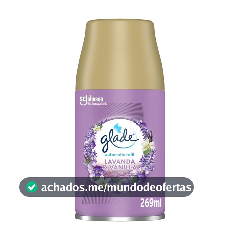 Glade Aromatizador de Ambiente Automático, Lavanda e Baunilha, Refil 260ml