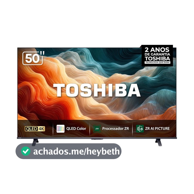 Toshiba Smart TV MiniLED QLED 4K 50" Polegadas 50M450RS com Processador de AI ZR Som Aprimorado por AI Modo Game
