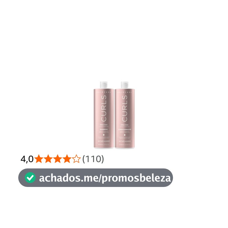 Jacque Janine Kit Shampoo 800Ml E Condicionador 750Ml Curls Curvas Perfeitas