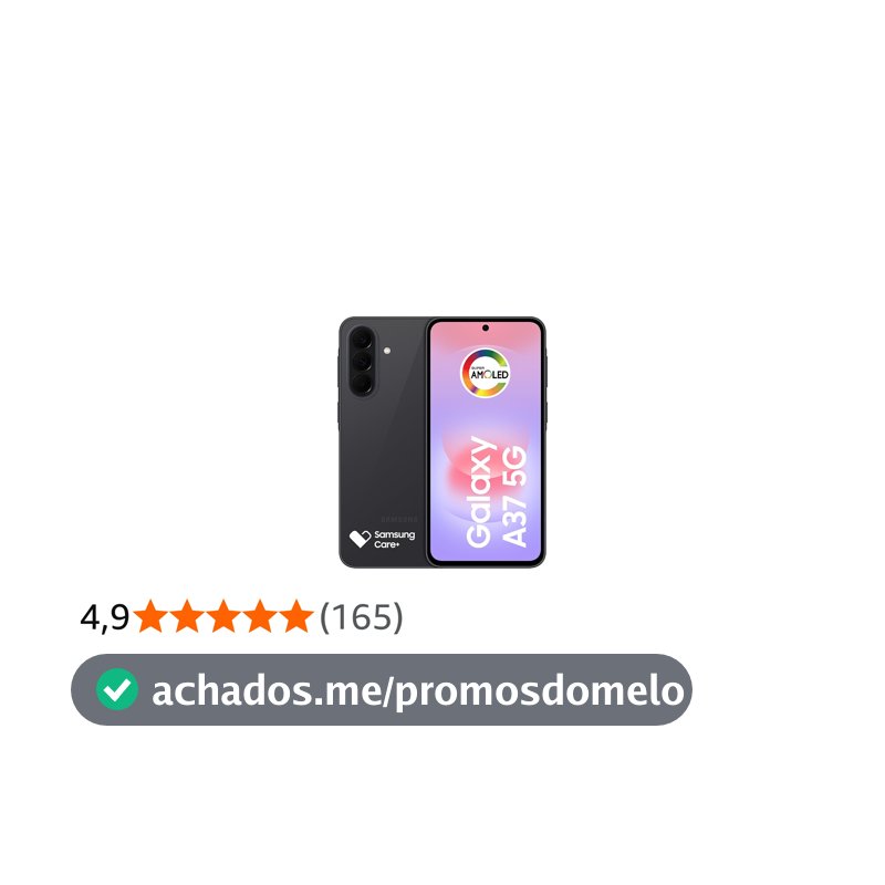Celular Samsung Galaxy A37 5G 128GB, 6GB RAM, Câmera 50MP (Preto)
