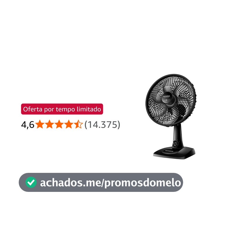 MONDIAL Ventilador de Mesa 30cm Super Power, Preto, 60W, 220V - VSP-30-B