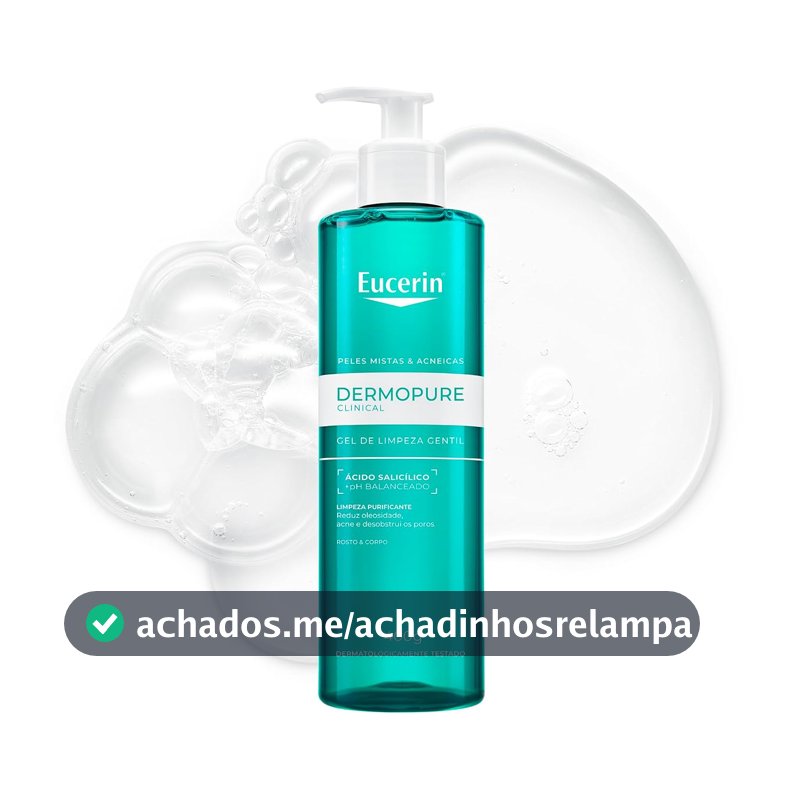 EUCERIN Dermopure Clinical Gel de Limpeza Gentil 400ml, Redução da oleosidade e acne, Desobstrui os poros