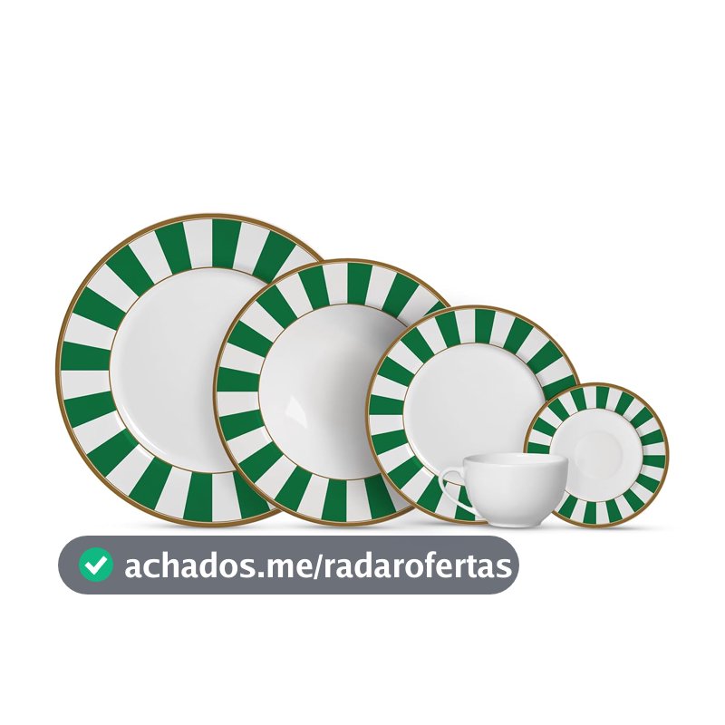 Aparelho de Jantar 20 pçs Stripe Verde Alleanza