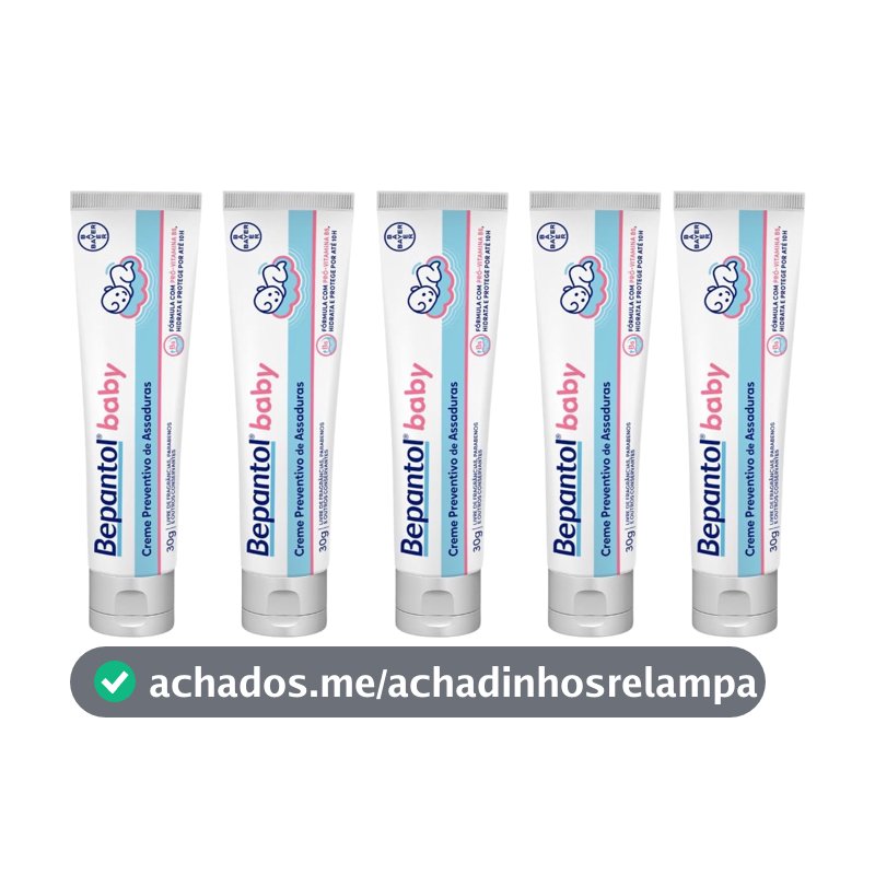 Kit 5 Cremes Pomadas de Assaduras Vit B5 com 30g cada, Total 150g - Bepantol Baby