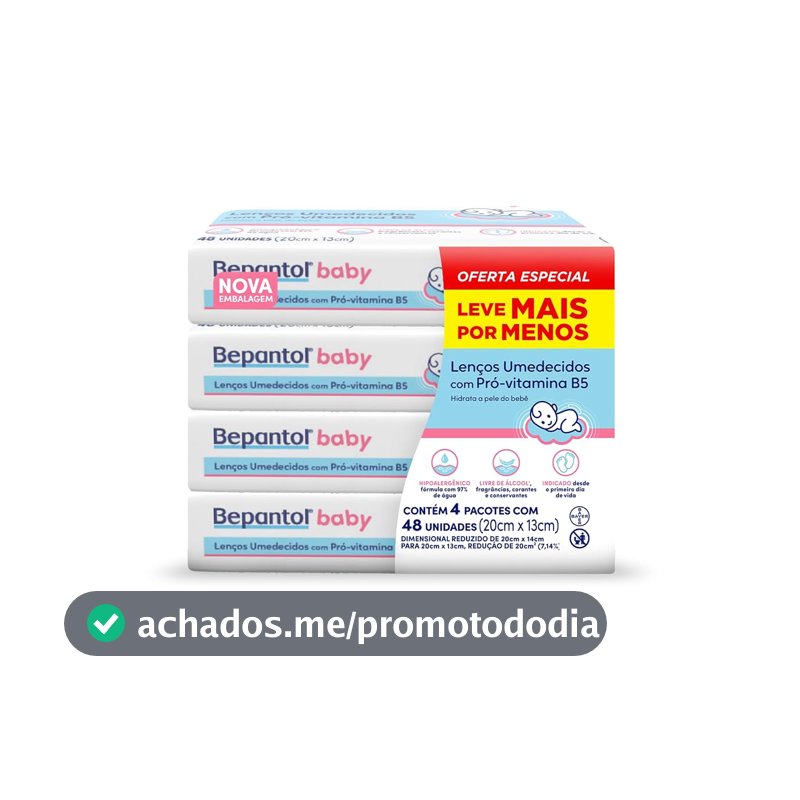 Bepantol Baby Lenço Umedecido Hipoalergênico, 192 Unidades