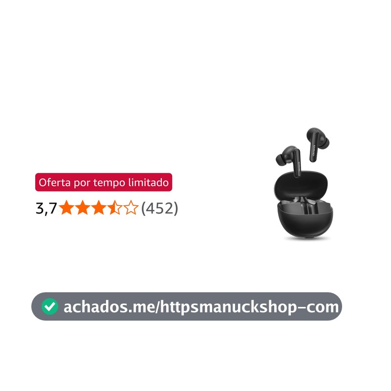 Fone de Ouvido Eardbud AIWA AWS-EB-04-B Bluetooth IPX4 ANC 26 Horas de bateria