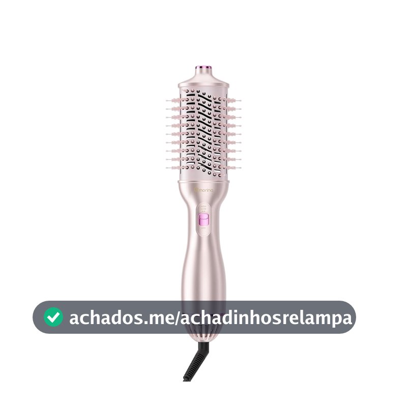 Escova Secadora Modeladora 1000W 220V com Cabo Giratório 360°, ROSA