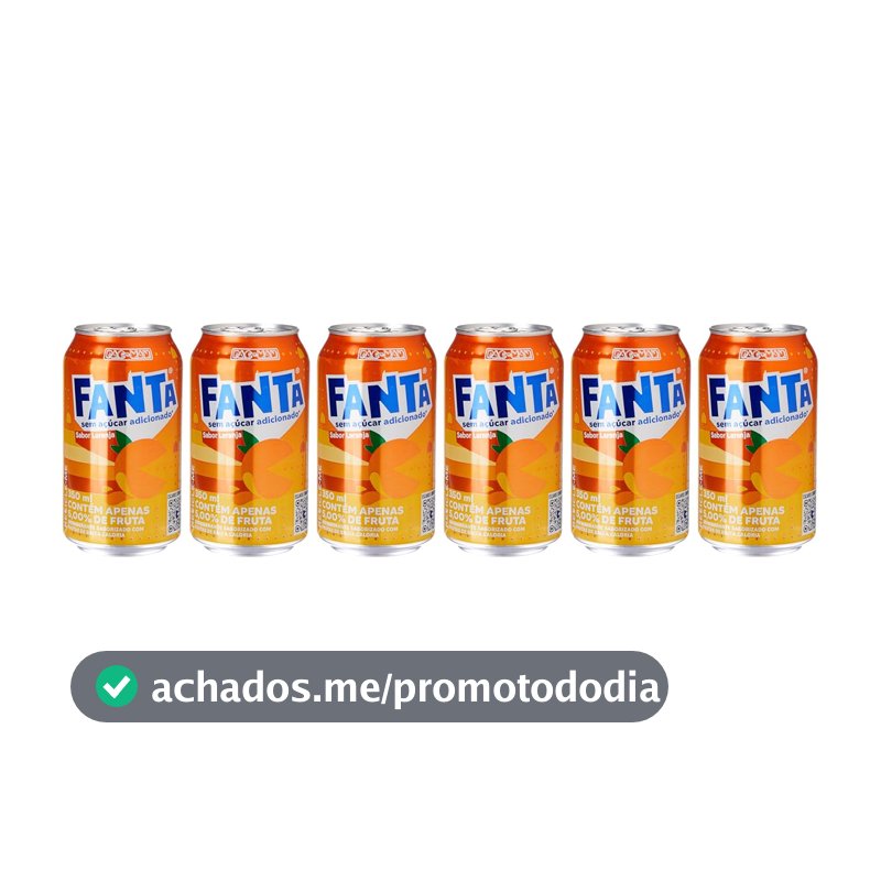 Pack de Fanta Laranja Zero lata 350ml 6 unidades