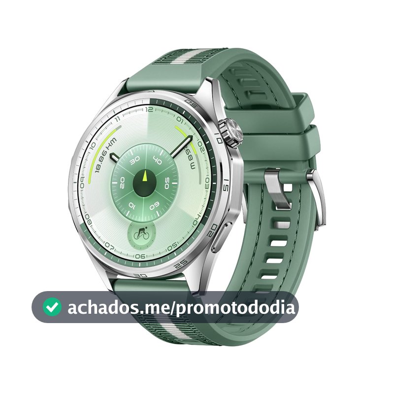 Smartwatch, HUAWEI WATCH GT 6 46mm, Potenciômetro de Ciclismo no Pulso, Bateria com Autonomia de Até 21 Dias, Bem-Estar Emocional Multidimensional, Compatível com iOS e Android, GPS Integrado, Verde