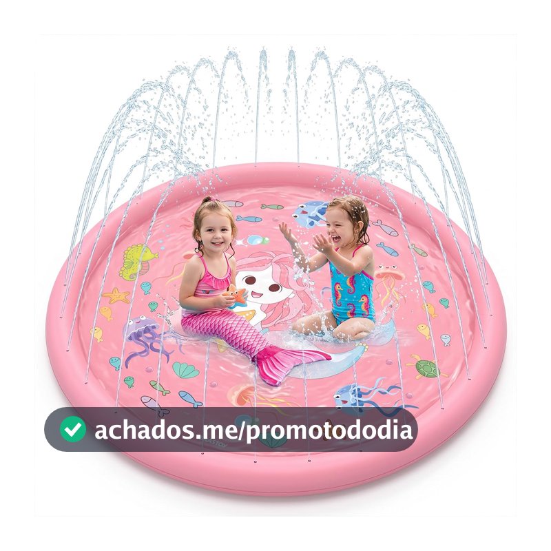 Splash Sprinkler Piscina Tapete de Água Infantil de Brincar,170cm (Rosa)