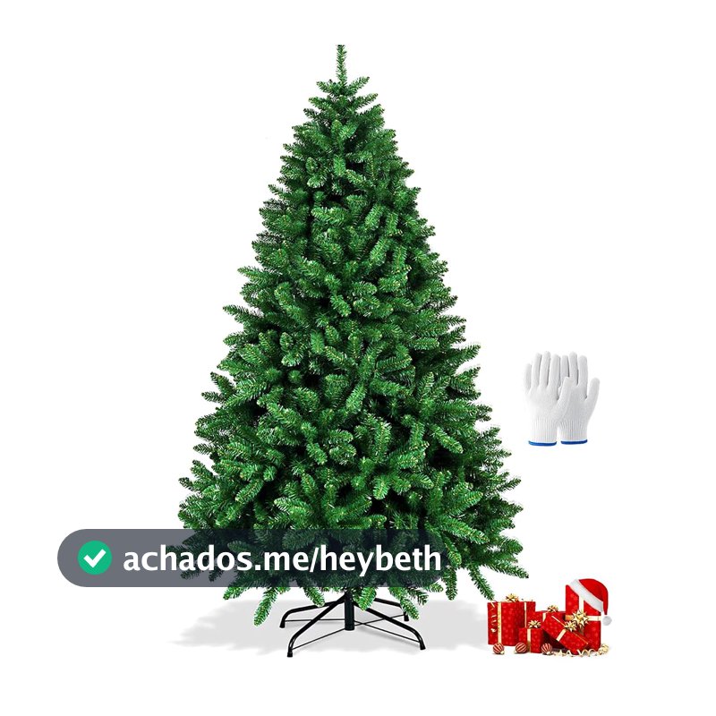 Trailabo Árvore de Natal Artificial com 2.4M, 2000 Ramo, Folhagem Exuberante e uma Bela Decoração Festiva. Perfeito para Presentes e Decorações de Natal, Equipado com um par de luvas de Instalação