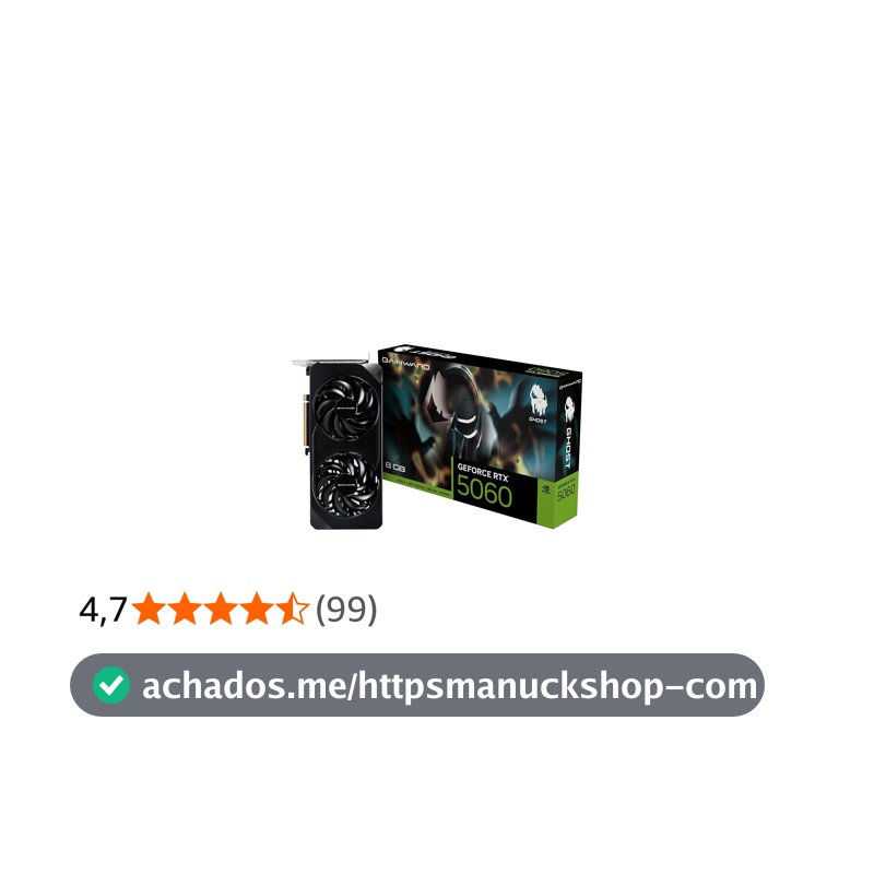 GAINWARD Placa gráfica RTX 5060 Ghost 8GB GDDR7 128bit 3-DP HDMI NE75060019P1-GB2063B VD9198