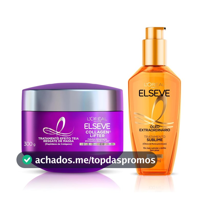 Kit L'Oréal Paris Elseve - Óleo Extraordinário Finalizador Capilar + Collagen Lifter Máscara de Tratamento