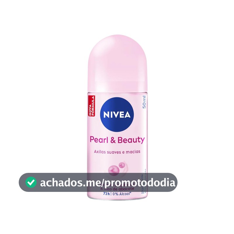 NIVEA Desodorante Antitranspirante Roll-on Pearl & Beauty 50ml, Proteção 72h, Previne Irritações, Contra Suor e Odores, Axilas Suaves