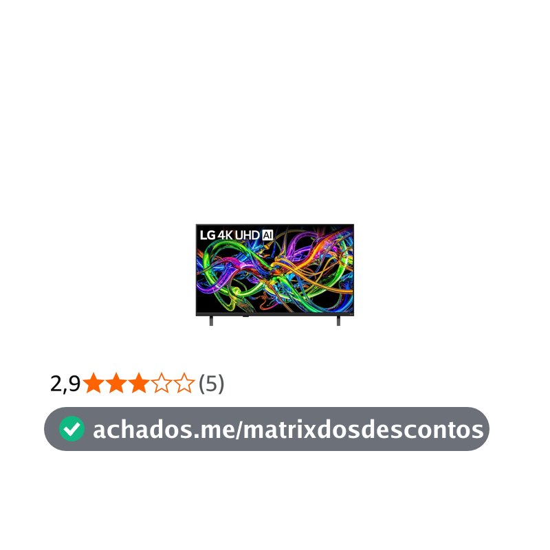 Smart TV LG 50" 4K UHD NANO AI 50UN85CBPSA.BWZ