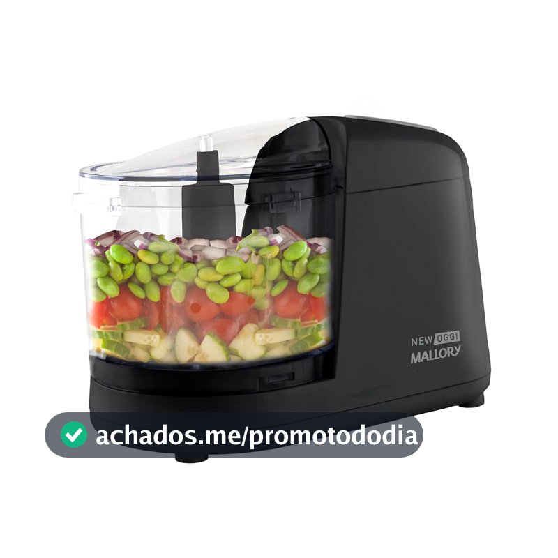 Mini Processador Mallory New Oggi – 150W, 350ml, Corte, Trituração e Moagem, Pés Antiderrapantes, Sistema de Segurança - 220V