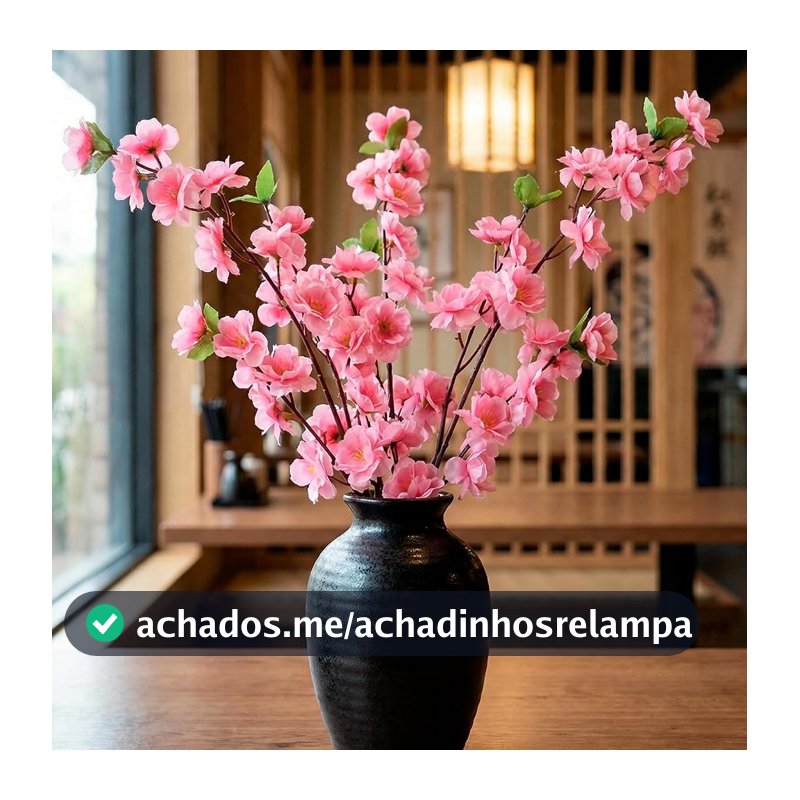 Decolab Kit 10 Galhos de Flor de Cerejeira Artificial 65 cm Rosa