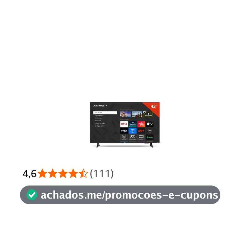TV AOC Smart 43" Roku TV Full HD 43S5155/78G